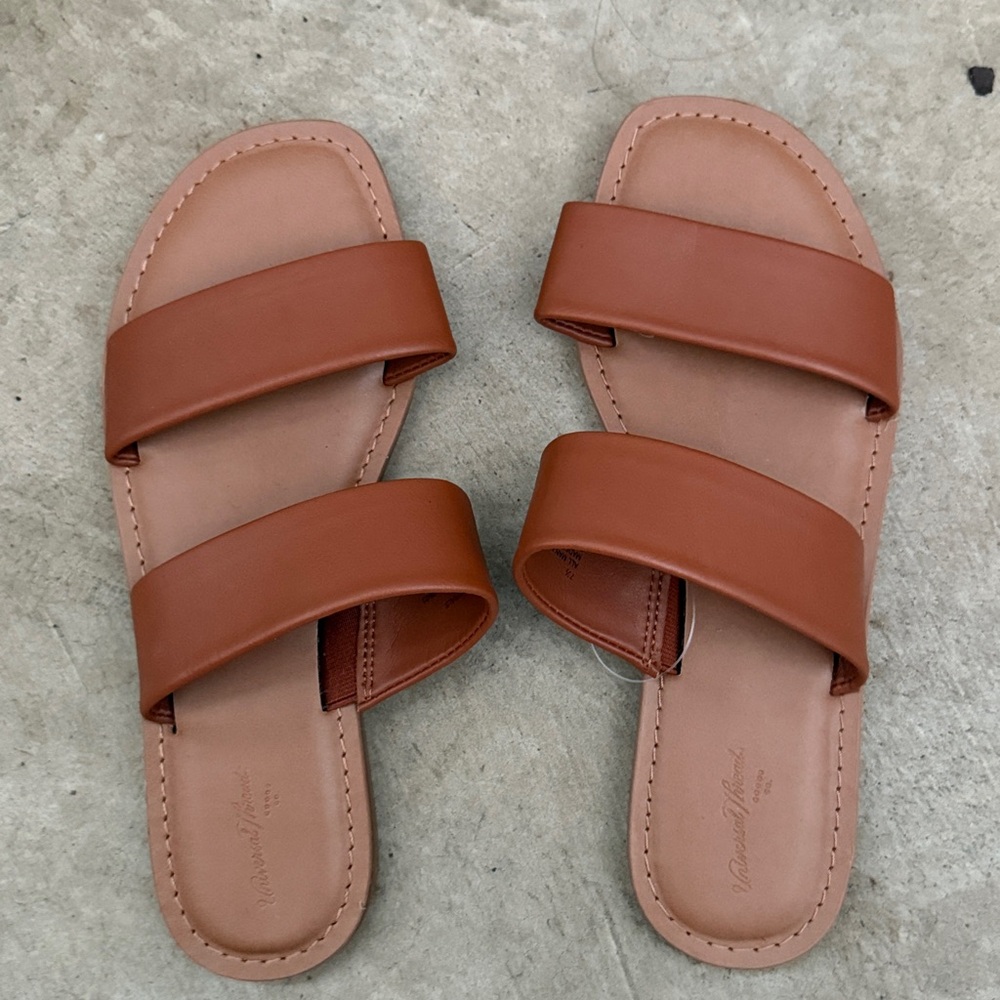 Casual Tan Double Strap Sandals